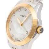 Gucci G Timeless Diamonds Mother of Pearl Dial Two Tone Mesh Bracelet Watch for Women - YA126513 Buy Now By Gucci