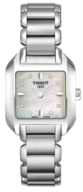 Tissot T Wave Diamonds Mother of Pearl Dial Silver Steel Strap Watch for Women - T02.1.285.74 Buy Now By Tissot