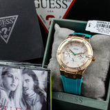 Guess Jet Setter White Dial Turquoise Silicone Strap Watch For Women - W0564L3 Buy Now By Guess