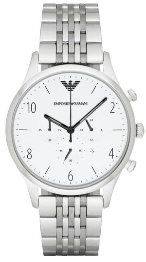 Emporio Armani Classic Chronograph Silver Dial Silver Steel Strap Watch For Men - AR1879 Buy Now By Emporio Armani