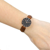 Daniel Wellington Classic Petite St Mawes Black Dial Brown Leather Strap Watch For Women - DW00100225 Buy Now By Daniel Wellington