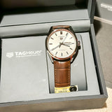 Tag Heuer Carrera Calibre 5 Automatic White Dial Brown Leather Strap Watch for Men - WAR201B.FC6291 Buy Now By Tag Heuer
