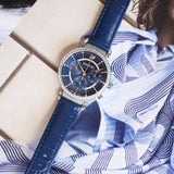 Swarovski Passage Chrono Crystal Blue Dial Blue Leather Strap Watch for Women - 5580342 Buy Now By Swarovski