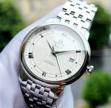 Omega De Ville Prestige Co Axial Automatic White Dial Silver Steel Strap Watch for Men - 424.10.40.20.02.005 Buy Now By Omega