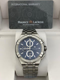 Maurice Lacroix Aikon Chronograph Blue Dial Silver Steel Strap Watch for Men - AI1018-SS002-430-1 Buy Now By Maurice Lacroix