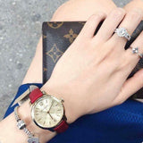 Burberry The Classic Gold Dial Red Leather Strap Watch for Women - BU10102 Buy Now By Burberry