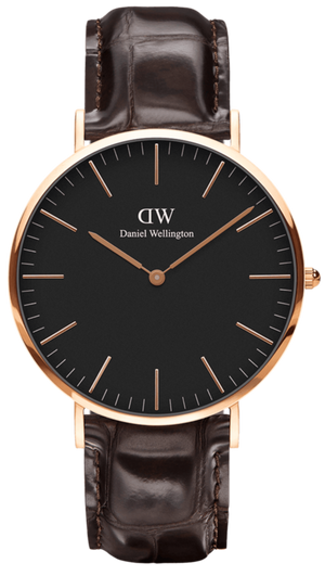 Daniel Wellington Classic York Black Dial Brown Leather Strap Watch For Men - DW00100128 Buy Now By Daniel Wellington