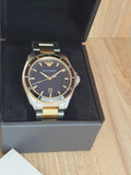 Emporio Armani Quartz Black Dial Two Tone Steel Strap Watch For Men - AR80017 Buy Now By Emporio Armani