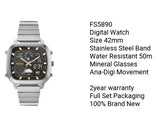Fossil Retro Analog-Digital Black Dial Silver Steel Strap Watch for Men - FS5890 Buy Now By Fossil