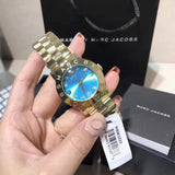 Marc Jacobs Amy Blue Dial Gold Steel Strap Watch for Women - MBM3220 Buy Now By Marc Jacobs