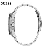 Guess G Twist Diamonds Silver Dial Silver Steel Strap Watch For Women - W1201L1 Buy Now By Guess