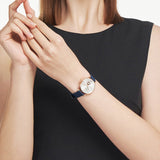 Emporio Armani Gianni T-Bar Analog Silver Dial Blue Leather Strap Watch For Women - AR60020 Buy Now By Emporio Armani