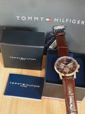 Tommy Hilfiger Keagan Chronograph Blue Dial Brown Leather Strap Watch for Men - 1791290 Buy Now By Tommy Hilfiger
