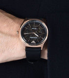 Emporio Armani Meccanico Black Dial Black Leather Watch For Men - AR60004 Buy Now By Emporio Armani