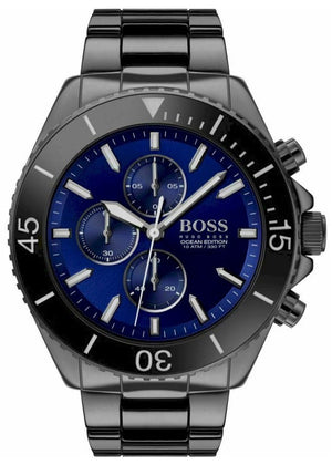 Hugo Boss Ocean Edition Navy Blue Dial Black Steel Strap Watch for Men - 1513743 Buy Now By Hugo Boss