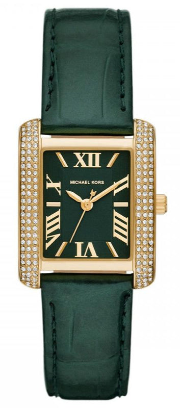 Michael Kors Emery Quartz Diamonds Green Dial Green Leather Strap Watch For Women - MK4697 Buy Now By Michael Kors