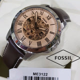 Fossil Grant Chronograph Cream Dial Brown Leather Strap Watch for Men - ME3122 Buy Now By Fossil