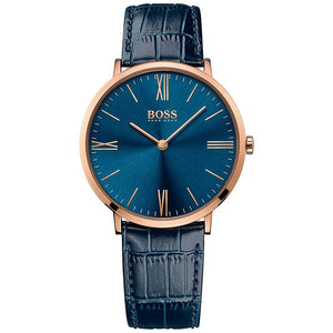 Hugo Boss Jackson Blue Dial Black Leather Strap Watch for Men - 1513371 Buy Now By Hugo Boss