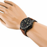 Fossil Grant Chronograph Black Dial Brown Leather Strap Watch for Men - FS5241 Buy Now By Fossil