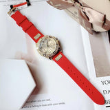Guess Frontier Diamonds Gold Dial Red Rubber Strap Watch for Women - GW0045L2 Buy Now By Guess