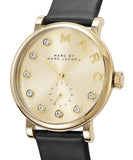 Marc Jacobs Baker Gold Dial Black Leather Strap Watch for Women - MBM1399 Buy Now By Marc Jacobs