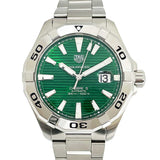 Tag Heuer Aquaracer Calibre 5 Automatic Green Dial Silver Steel Strap Watch for Men - WAY2015.BA0927 Buy Now By Tag Heuer
