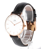 Daniel Wellington Petite Sheffield White Dial Black Leather Strap Watch For Women - DW00100174 Buy Now By Daniel Wellington