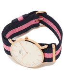 Daniel Wellington Classic Winchester White Dial Three Tone Nylon Strap Watch For Women - DW00100033 Buy Now By Daniel Wellington