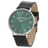 Coach Charles Green Dial Black Leather Strap Watch for Men - 14602436 Buy Now By Coach