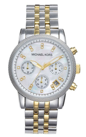 Michael Kors Ritz Chronograph White Dial Two Tone Steel Strap Watch for Women - MK5057 Buy Now By Michael Kors