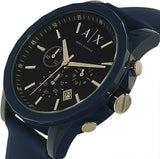 Armani Exchange Outerbanks Chronograph Blue Dial Blue Silicone Strap Watch For Men - AX1327 Buy Now By Armani Exchange