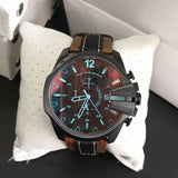 Diesel Mega Chief Quartz Black Dial Two Tone Leather Strap Watch For Men - DZ4305 Buy Now By Diesel