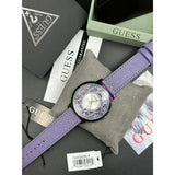 Guess Dahlia Analog Silver Dial Purple Leather Strap Watch For Women - GW0529L4 Buy Now By Guess