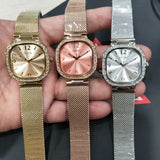 Guess Tapestry Diamonds Rose Gold Dial Rose Gold Mesh Bracelet Watch for Women - GW0354L3 Buy Now By Guess