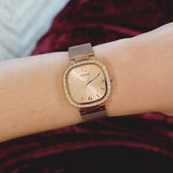 Guess Tapestry Diamonds Rose Gold Dial Rose Gold Mesh Bracelet Watch for Women - GW0354L3 Buy Now By Guess