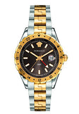 Versace Hellenyium GMT Black Dial Two Tone Steel Strap Watch for Men - V11040015 Buy Now By Versace