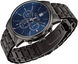 Tommy Hilfiger Kyle Quartz Blue Dial Black Steel Strap Watch for Men - 1791633 Buy Now By Tommy Hilfiger