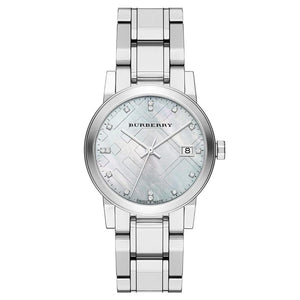 Burberry The City Diamonds Silver Dial Silver Steel Strap Watch for Women - BU9125 Buy Now By Burberry