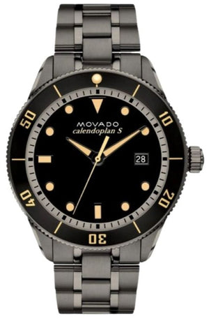 Movado Heritage Calendoplan Black Dial Silver Steel Strap Watch For Men - 3650095 Buy Now By Movado