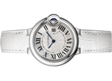 Cartier Ballon Bleu De Cartier Silver Dial White Leather Strap Watch for Women - W6920086 Buy Now By Cartier