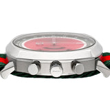 Gucci Grip Quartz Chronograph Red Dial Two Tone NATO Strap Watch for Men - YA157304 Buy Now By Gucci