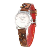 Coach Delancey White Dial Floral Brown Leather Strap Watch for Women - 14502761 Buy Now By Coach