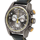 Versace V Ray Chronograph Grey Dial Black Leather Strap Watch for Men - VDB020014 Buy Now By Versace