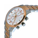 Guess Exec Chronograph White Dial Two Tone Steel Strap Watch for Men - W0075G2 Buy Now By Guess