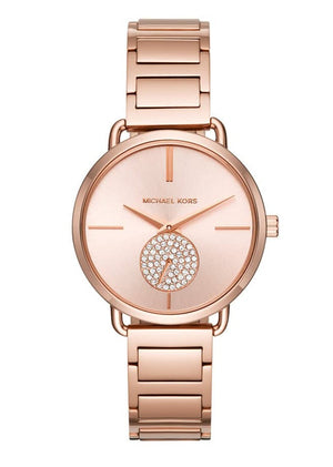Michael Kors Portia Rose Gold Dial Rose Gold Steel Strap Watch for Women - MK3640 Buy Now By Michael Kors