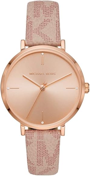 Michael Kors Jayne Three Hand Rose Gold Dial Pink Leather Strap Watch For Women - MK7130 Buy Now By Michael Kors