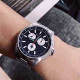 Gucci G-Timeless Chronograph Black Dial Silver Steel Strap Watch For Men - YA126267 Buy Now By Gucci