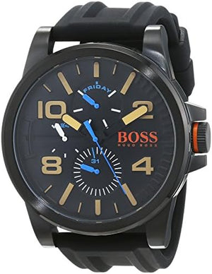 Hugo Boss Orange Detroit Analog Black Dial Black Silicone Strap Watch For Men - 1550011 Buy Now By Hugo Boss