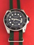 Gucci Dive Black Dial Two Tone NATO Strap Watch For Men - YA136206 Buy Now By Gucci