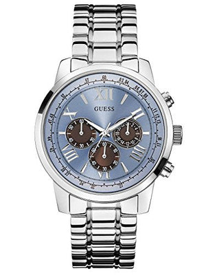 Guess Horizon Chronograph Quartz Blue Dial Silver Steel Strap Watch for Men - W0379G6 Buy Now By Guess